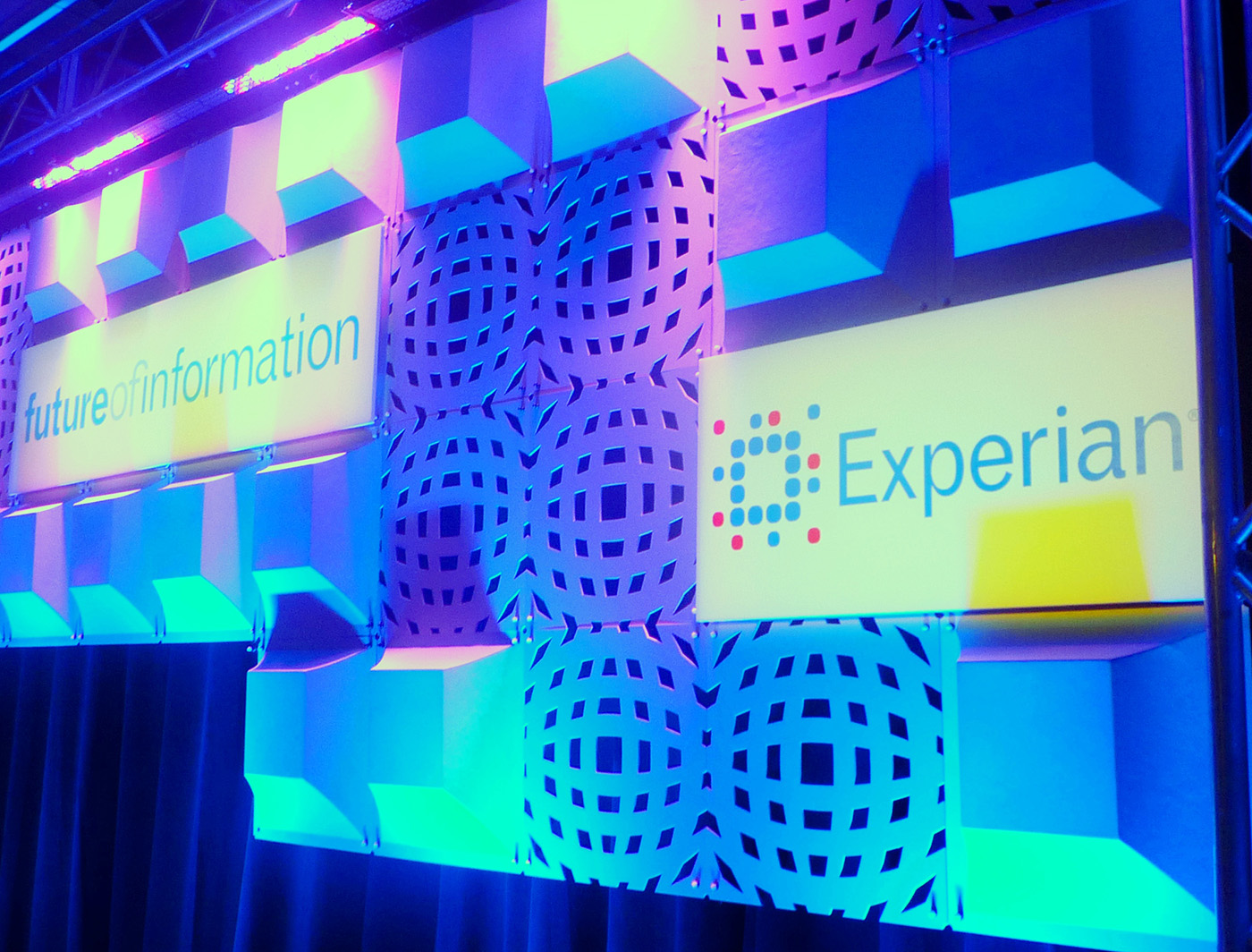 Custom Panels with Custom Print surrounded by Atlas and Chiclet SuperLever Panels at Experian FOIC 2014