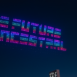 "the future is ancestral" drone projection in the sky