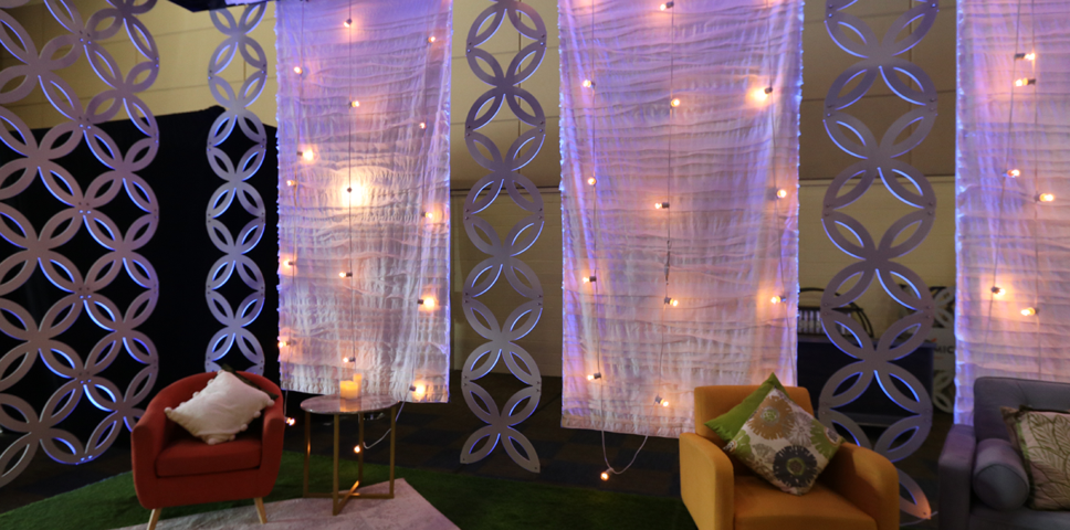 close up of modular systems lounge area