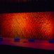 Front-facing view of a full-width Pixel modular scenic wall installed on a stage.
