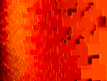 Close-up detail of the textured surface geometry of a Pixel modular scenic panel.