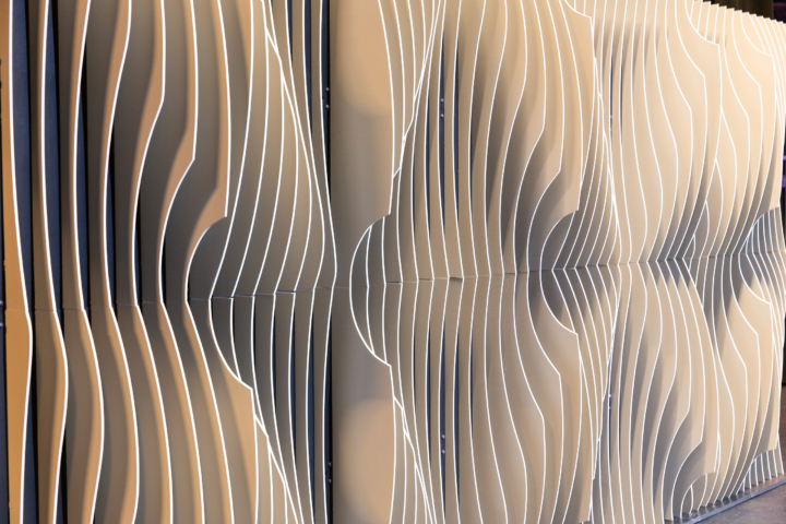 Close-up of Shell modular scenic panel surface photographed in natural light.