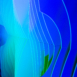 Close-up of Shell modular scenic panel showing curved surface geometry under blue and green lighting.