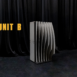Freestanding Unit B of the Shell modular scenic panel photographed in studio at an angle.